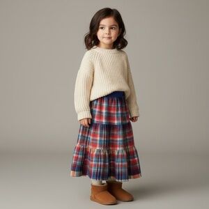 Skirt Flannel Girls 2/3 Maxi Colorful Ruffle Tier 100% Cotton Mom and Pop's Kids